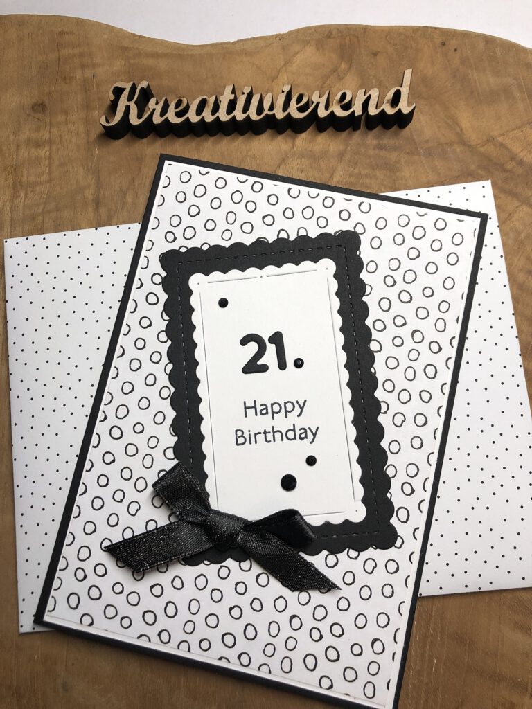 Geburtstagskarte black & white