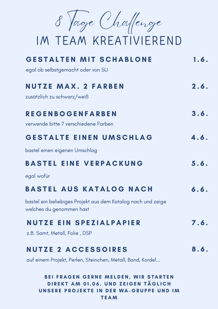 8 Tage Challenge Plan